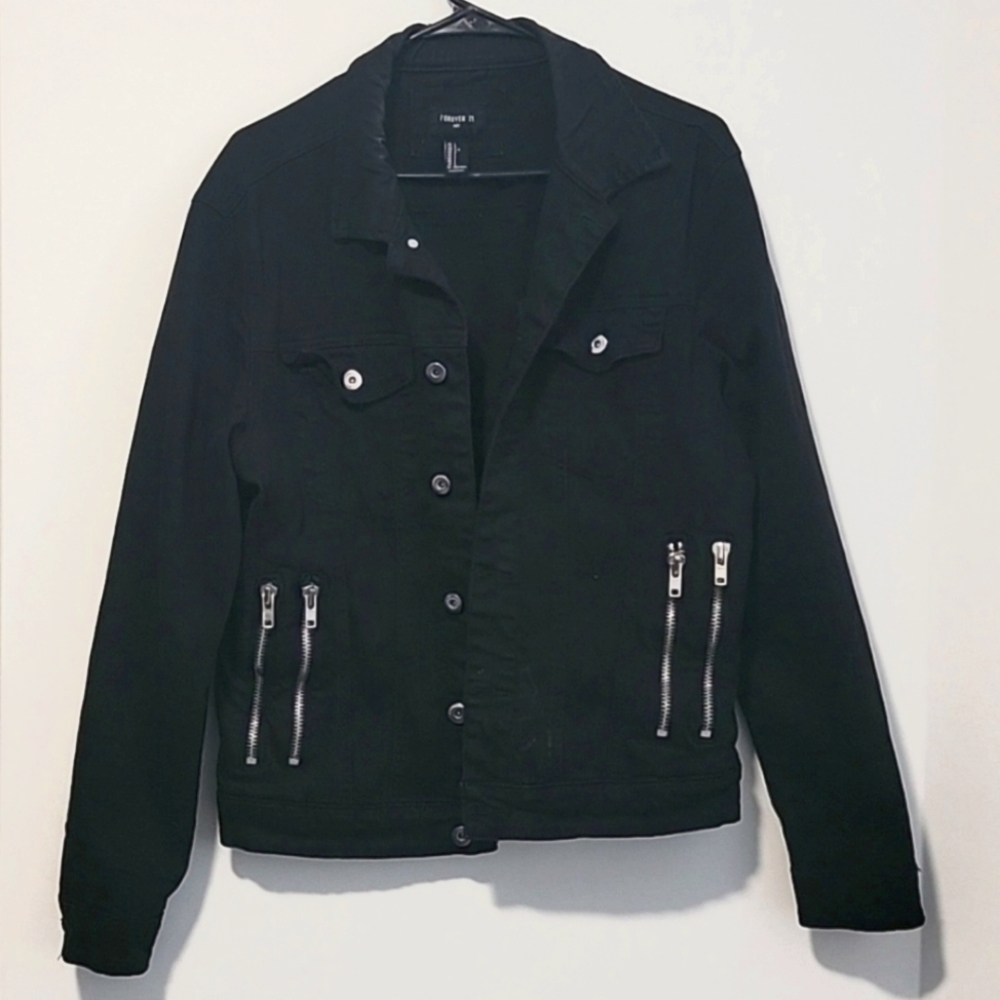 Forever 21 Jacket Denim style mens womens unisex LARGE